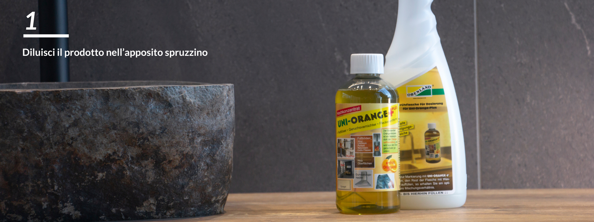 Spruzza il prodotto diluito